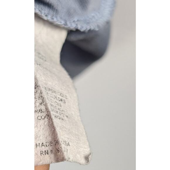 Moa Moa L Blue Crisscross V-Neck Twist Front Top Short Sleeve Soft Stretch Tee - Picture 4 of 5